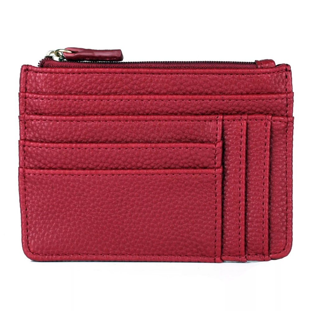 Buxton: RED Pik-Me-Up RFID-blocking slot coin pouch.